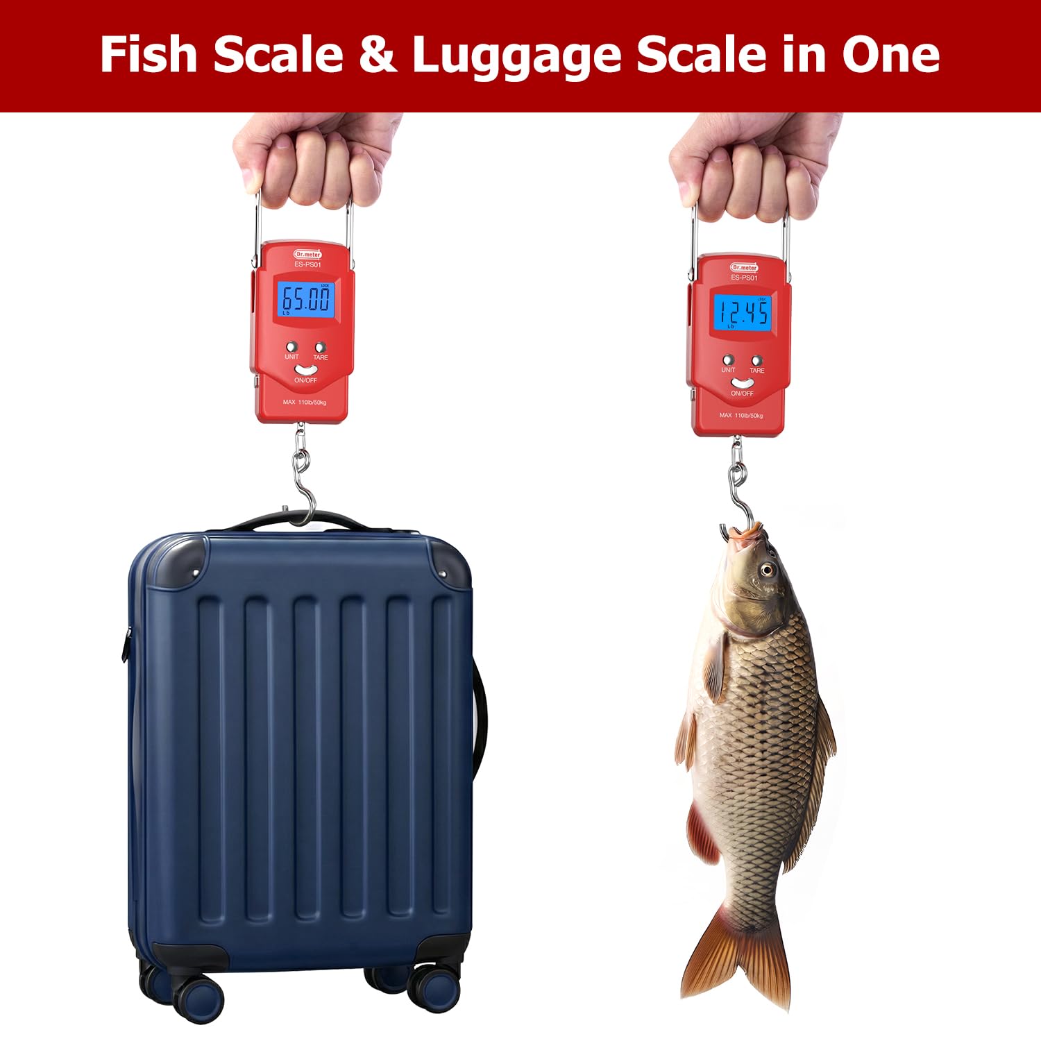 Pèse-poisson numérique Dr.meter – 50 kg / 110 lb avec ruban intégré