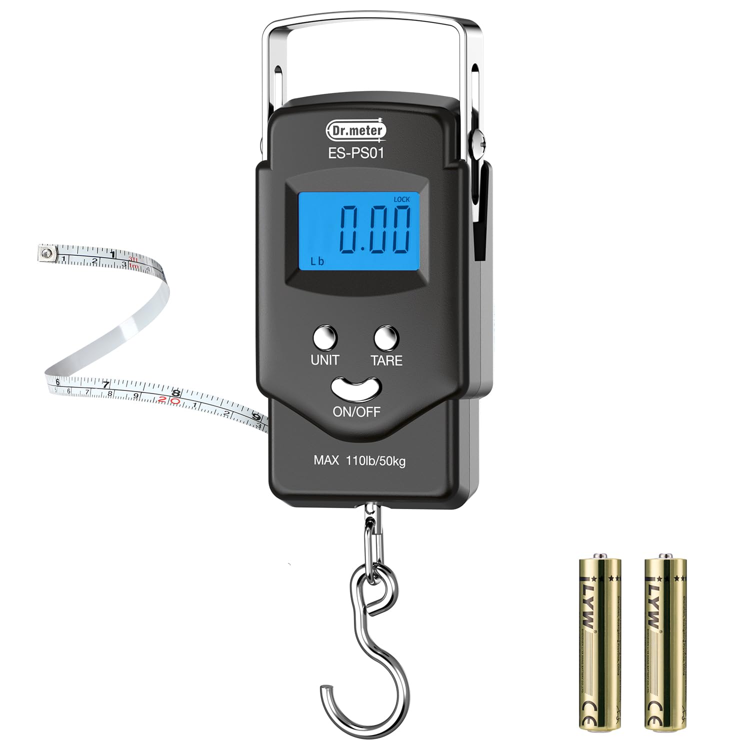 Pèse-poisson numérique Dr.meter – 50 kg / 110 lb avec ruban intégré