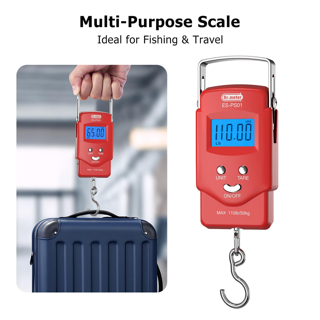Pèse-poisson numérique Dr.meter – 50 kg / 110 lb avec ruban intégré
