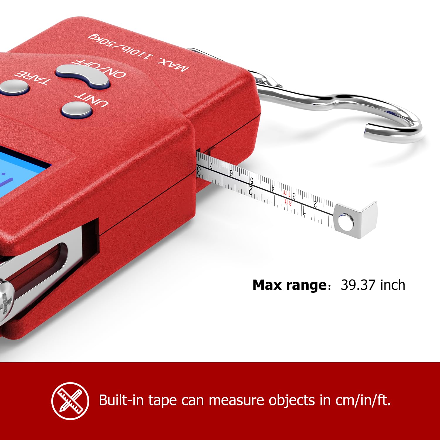 Pèse-poisson numérique Dr.meter – 50 kg / 110 lb avec ruban intégré